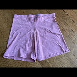 Boden bike shorts pink with white polka dots size 15/16